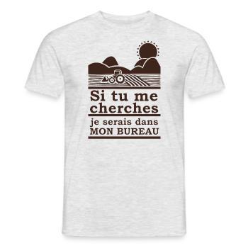 Humour Tracteur Cadeau homme femme Agriculteur - T-shirt homme - gris chiné - Devant - AI Model Male 178 dark (178cm)