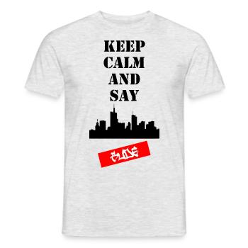 Keep Calm and Say Gude - Männer T-Shirt - Grau meliert - Vorne - AI Model Male 178 dark (178cm)
