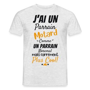 I Have a Biker Godfather Baby Shower Gift Motorcycle - Men's T-Shirt - heather grey - Front - AI Model Male 178 dark (178cm)
