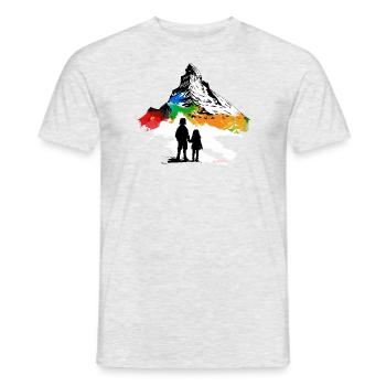 Matterhorn Switzerland Alps Zermatt Mountains Hiking - Men's T-Shirt - heather grey - Front - AI Model Male 178 dark (178cm)