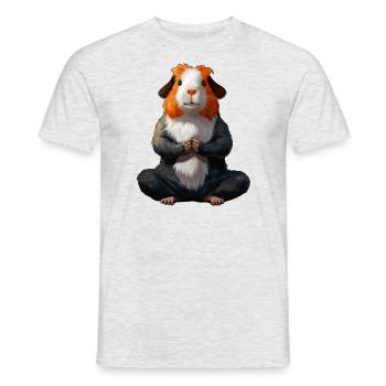 Yoga Cochon d’Inde - T-shirt homme - gris chiné - Devant - AI Model Male 178 dark (178cm)