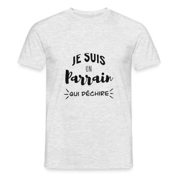 Je suis un parrain qui déchire - T-shirt homme - gris chiné - Devant - AI Model Male 178 dark (178cm)