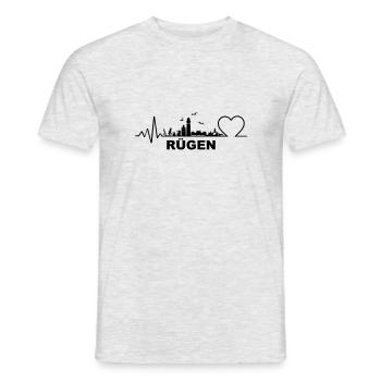 Skyline - Insel Rügen - Männer T-Shirt - Grau meliert - Vorne - AI Model Male 178 dark (178cm)