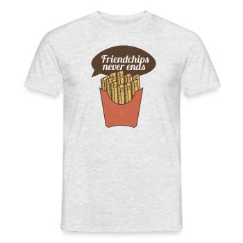 friendchips - Men's T-Shirt - heather grey - Front - AI Model Male 178 dark (178cm)