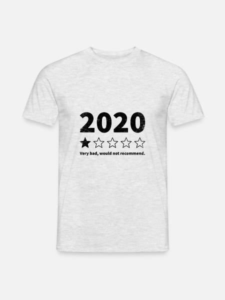 Lustige 2020 Bewertung Corona Pandemie Geschenk - Männer T-Shirt - Grau meliert