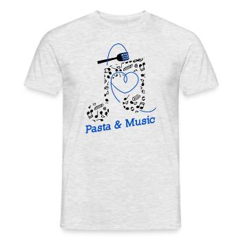 Musik und Pasta Spaghetti-Nudeln Italienisches - Männer T-Shirt - Grau meliert - Vorne - AI Model Male 178 dark (178cm)