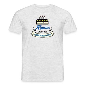 Maurer Geburtstag Maurermeister Maurerazubi Azubi - Männer T-Shirt - Grau meliert - Vorne - AI Model Male 178 dark (178cm)