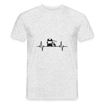 Camper Camping Heartbeat Caravan Motorhome Pulse - T-shirt homme - gris chiné - Devant - AI Model Male 178 dark (178cm)