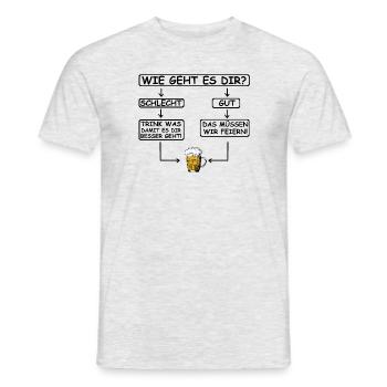 Wie geht es dir | Bier, feiern, grillen, Party - Männer T-Shirt - Grau meliert - Vorne - AI Model Male 178 dark (178cm)