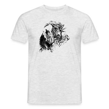 Wire-haired dachshund head - Men's T-Shirt - heather grey - Front - AI Model Male 178 dark (178cm)