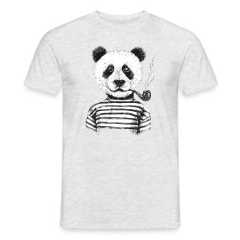 HIPSTER PANDA - Men's T-Shirt - heather grey - Front - AI Model Male 178 dark (178cm)