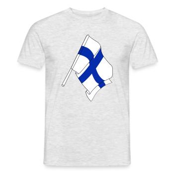 Flag of Finland - Men's T-Shirt - heather grey - Front - AI Model Male 178 dark (178cm)