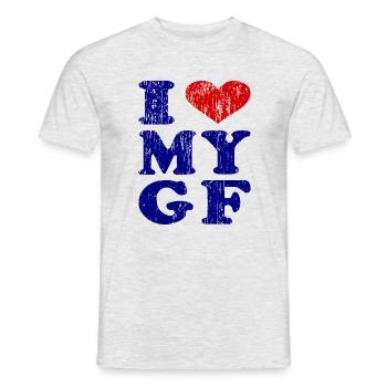 I love my girlfriend friend Valentine's Day - Men's T-Shirt - heather grey - Front - AI Model Male 178 dark (178cm)