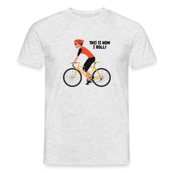 Voici comment je roule cycliste cadeau - T-shirt homme - gris chiné - Devant - AI Model Male 178 dark (178cm)