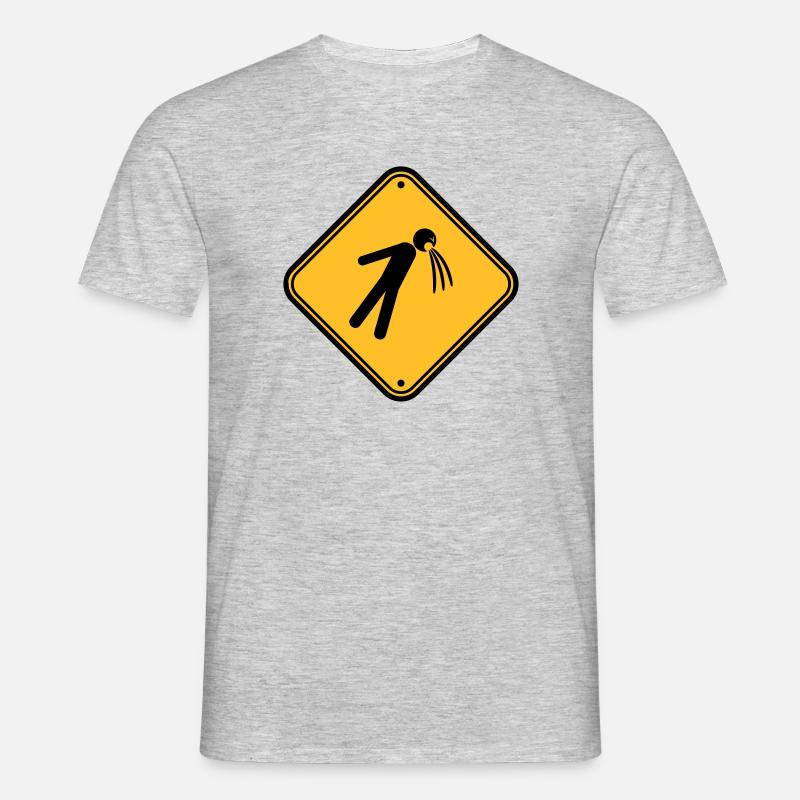 shield caution note vomit vomit - Men's T-Shirt - heather grey