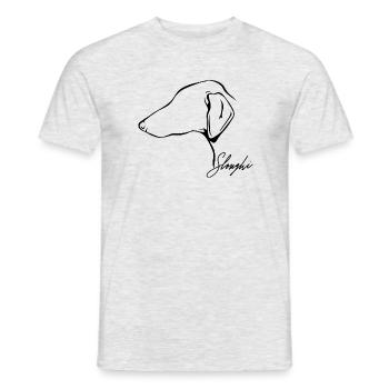 SLOUGHI Profil Hunde Hund Windhunde Wilsigns - Männer T-Shirt - Grau meliert - Vorne - AI Model Male 178 dark (178cm)