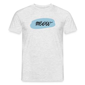 Meow - Men's T-Shirt - heather grey - Front - AI Model Male 178 dark (178cm)