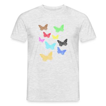 colorful butterflies bunte Schmetterlinge - Männer T-Shirt - Grau meliert - Vorne - AI Model Male 178 dark (178cm)