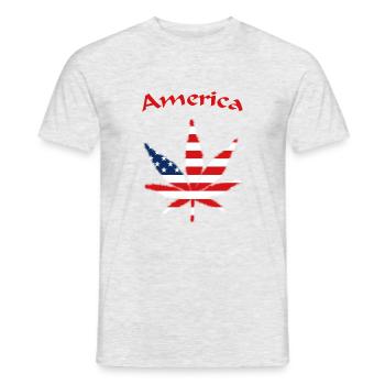 USA Amerika united states - Männer T-Shirt - Grau meliert - Vorne - AI Model Male 178 dark (178cm)