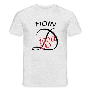 Moin Digga - Männer T-Shirt - Grau meliert - Vorne - AI Model Male 178 dark (178cm)