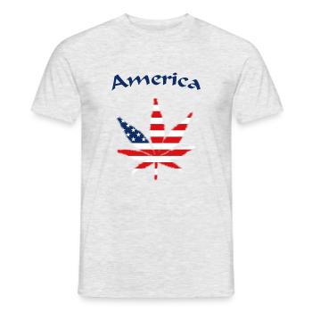 America Weed Ganja USA - Männer T-Shirt - Grau meliert - Vorne - AI Model Male 178 dark (178cm)