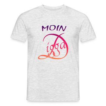 Moin Digga - Männer T-Shirt - Grau meliert - Vorne - AI Model Male 178 dark (178cm)