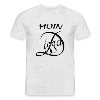 Moin Digga - Männer T-Shirt - Grau meliert - Vorne - AI Model Male 178 dark (178cm)