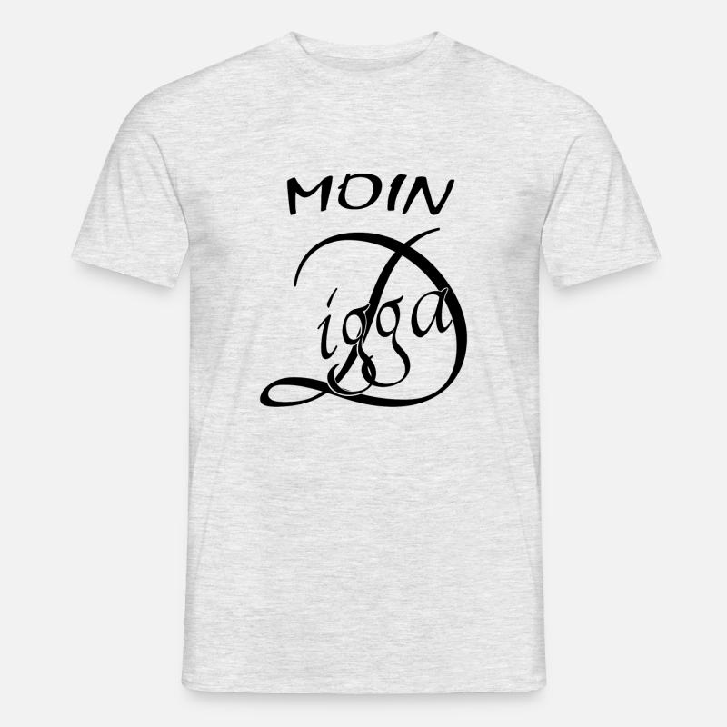 Moin Digga - Männer T-Shirt - Grau meliert