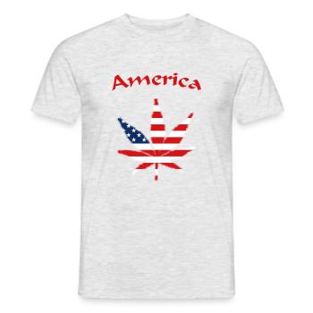 America, USA, United States of America - Männer T-Shirt - Grau meliert - Vorne - AI Model Male 178 dark (178cm)
