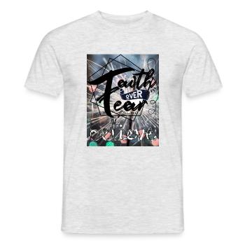 Faith over fear - Männer T-Shirt - Grau meliert - Vorne - AI Model Male 178 dark (178cm)
