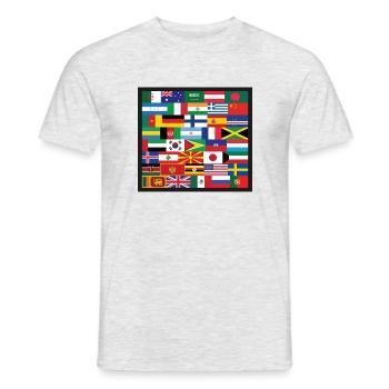Drapeaux du Monde - T-shirt homme - gris chiné - Devant - AI Model Male 178 dark (178cm)