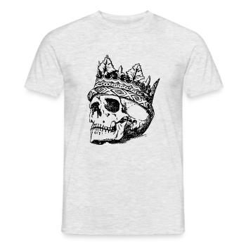 Crâne avec la couronne - T-shirt homme - gris chiné - Devant - AI Model Male 178 dark (178cm)
