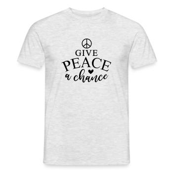 give peace a chance - Männer T-Shirt - Grau meliert - Vorne - AI Model Male 178 dark (178cm)