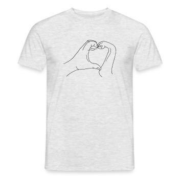Hand mit Pfote - Männer T-Shirt - Grau meliert - Vorne - AI Model Male 178 dark (178cm)