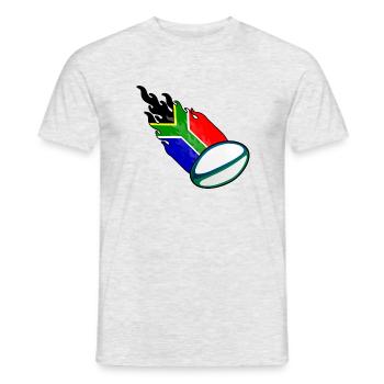 Rugby Fireball Afrique du Sud - T-shirt homme - gris chiné - Devant - AI Model Male 178 dark (178cm)