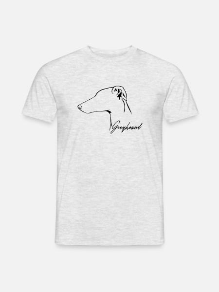 GREYHOUND Profil Hunde Hund Wilsigns - Männer T-Shirt - Grau meliert