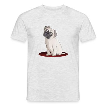 Süßer Designer Mops mit super Effekten - Männer T-Shirt - Grau meliert - Vorne - AI Model Male 178 dark (178cm)
