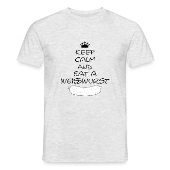 Keep Calm and eat a Weißwurst - Männer T-Shirt - Grau meliert - Vorne - AI Model Male 178 dark (178cm)
