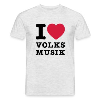 J'aime Folk Music 2 - T-shirt homme - gris chiné - Devant - AI Model Male 178 dark (178cm)