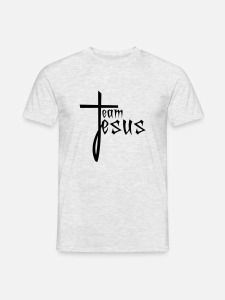 team crew freunde jesus kreuz christus christ kath - Männer T-Shirt - Grau meliert