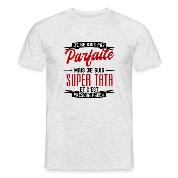 pas parfaite mais super tata - T-shirt homme - gris chiné - Devant - AI Model Male 178 dark (178cm)
