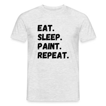 Manger Sommeil Peinture Répéter - T-shirt homme - gris chiné - Devant - AI Model Male 178 dark (178cm)