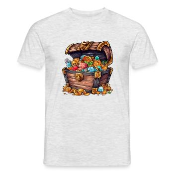 Un coffre au tresor - T-shirt homme - gris chiné - Devant - AI Model Male 178 dark (178cm)