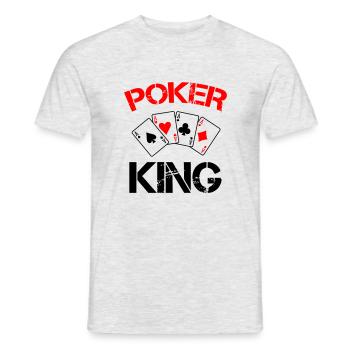 Roi du poker - T-shirt homme - gris chiné - Devant - AI Model Male 178 dark (178cm)