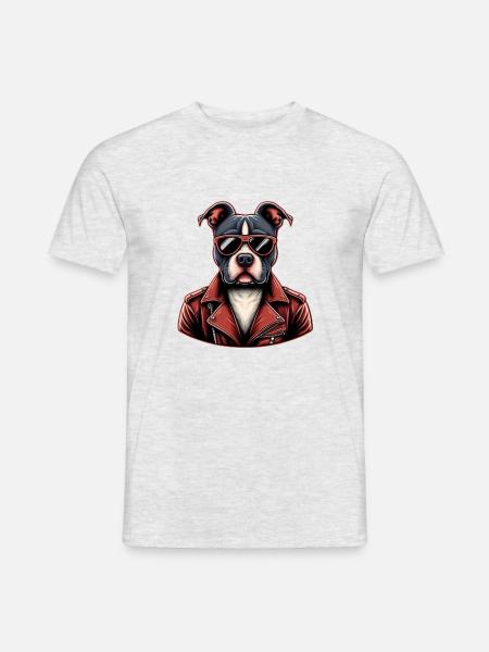Rebel Spirit Dog - Cool Vintage Pet - Men's T-Shirt - heather grey