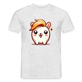 Süßer Hamster mit Frisur - Männer T-Shirt - Grau meliert - Vorne - AI Model Male 178 dark (178cm)