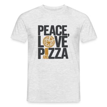 Peace, Love and Pizza - Men's T-Shirt - heather grey - Front - AI Model Male 178 dark (178cm)