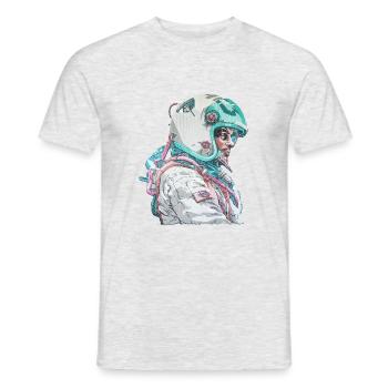 Astro Astronaut - Männer T-Shirt - Grau meliert - Vorne - AI Model Male 178 dark (178cm)