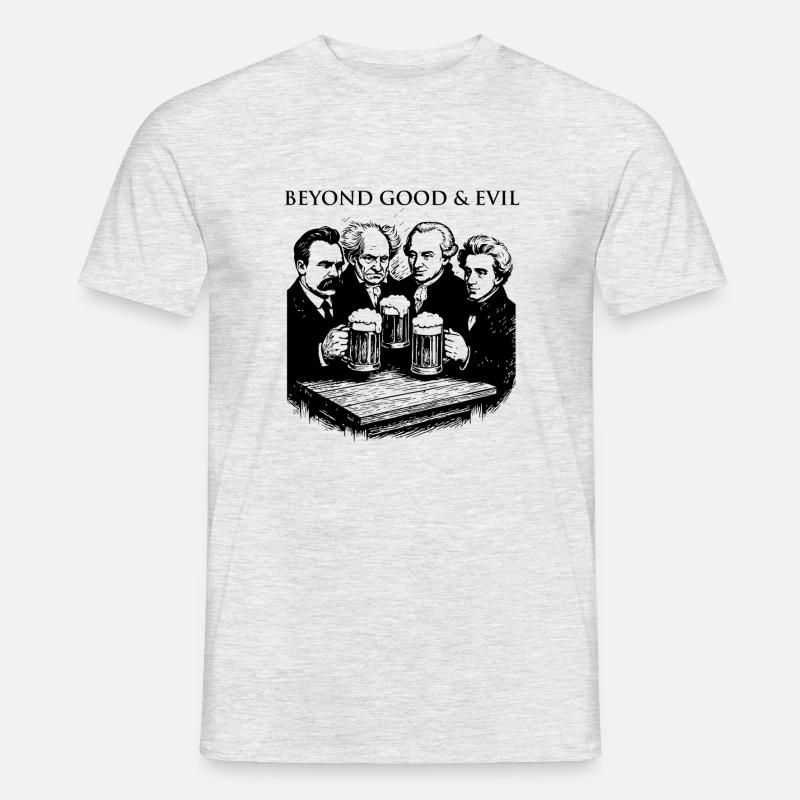 Moderne Philosophen trinken Bier - Männer T-Shirt - Grau meliert