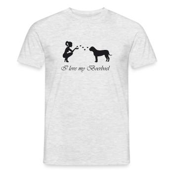 Boerboel mit Frau - Männer T-Shirt - Grau meliert - Vorne - AI Model Male 178 dark (178cm)